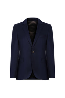 Orta Lacivert 7 Drop Slim Fit Dar Kesim Yünlü Blazer Ceket-Abdullah Ki??l?