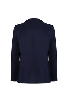 Orta Lacivert 7 Drop Slim Fit Dar Kesim Yünlü Blazer Ceket-Abdullah Ki??l?