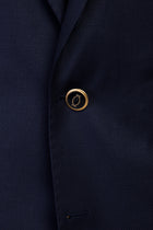 Orta Lacivert 7 Drop Slim Fit Dar Kesim Yünlü Blazer Ceket-Abdullah Ki??l?