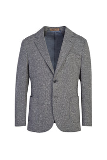 Siyah İtalyan Regular Fit Örme Spor Desenli Ceket