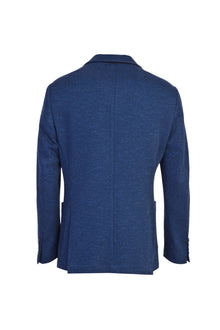 Koyu Mavi  İtalyan Regular Fit Örme Spor Desenli Ceket