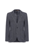 Siyah Relaxed Fit Rahat Kesim Desenli Örme Ceket