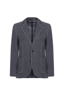 Siyah Relaxed Fit Rahat Kesim Desenli Örme Ceket