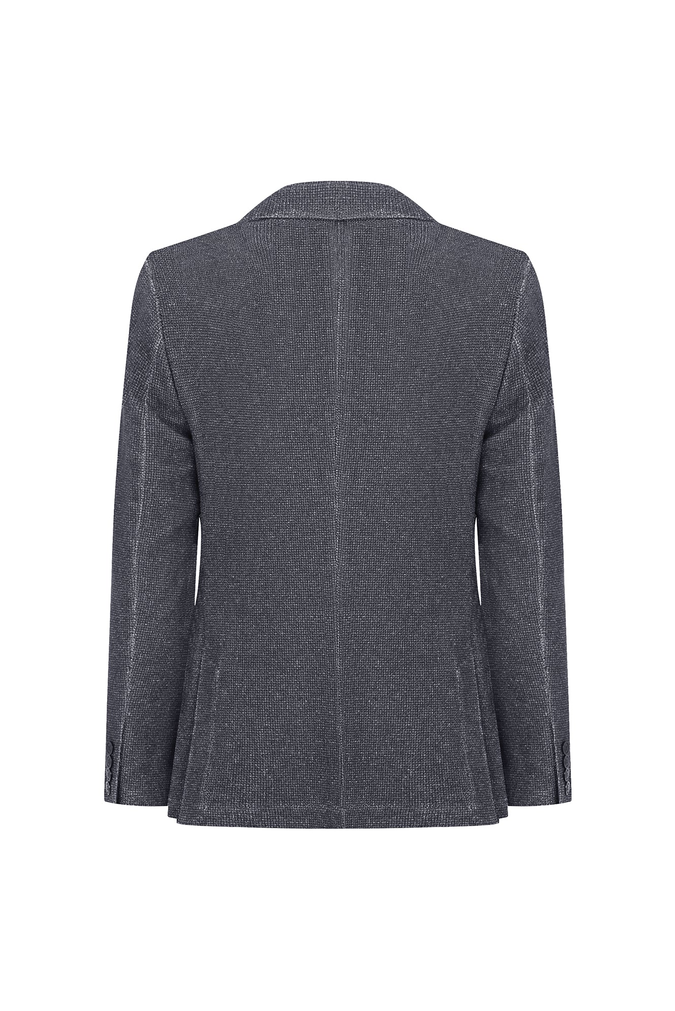 Siyah Relaxed Fit Rahat Kesim Desenli Örme Ceket