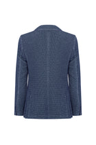 Koyu Mavi  Regular Fit Desenli Örme Ceket