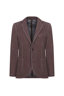 Koyu Bordo Regular Fit Desenli Örme Ceket