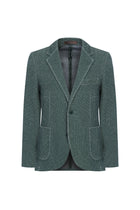 Koyu Yeşil Regular Fit Desenli Örme Ceket