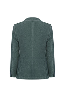 Koyu Yeşil Regular Fit Desenli Örme Ceket