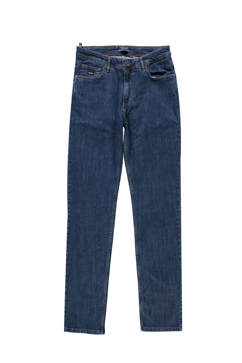 Koyu Mavi  Slim Fit Dar Kesim Likralı Denim Pantolon
