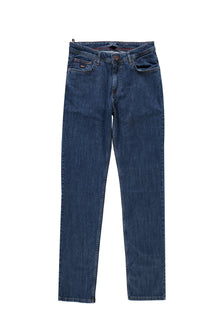 Koyu Mavi  Slim Fit Dar Kesim Likral? Denim Pantolon-Abdullah Ki??l?