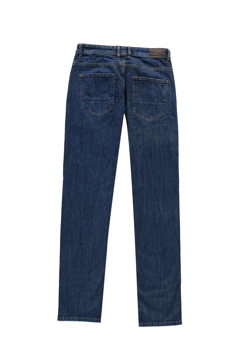 Koyu Mavi  Slim Fit Dar Kesim Likralı Denim Pantolon