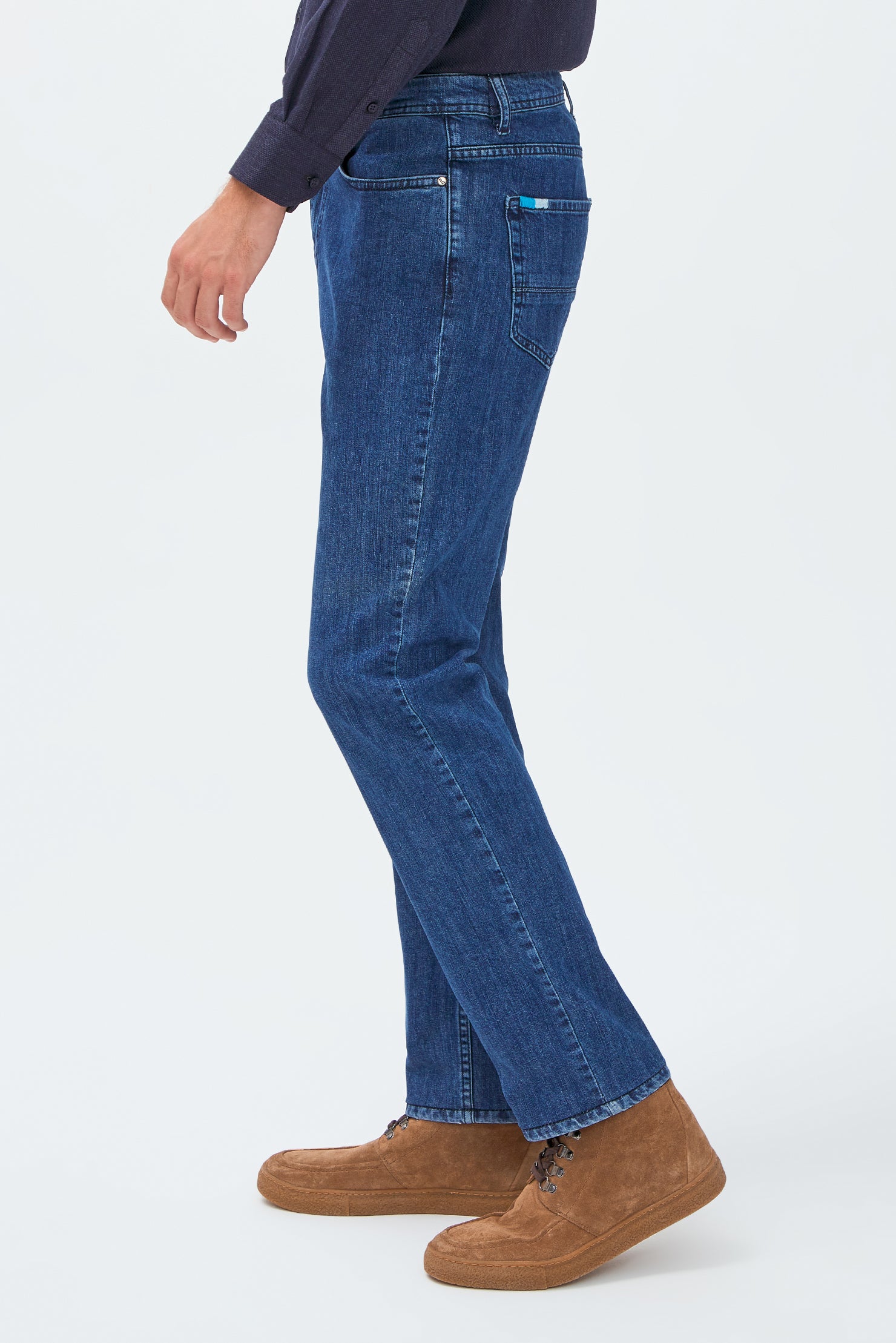 Açık Mavi Regular Fit Likralı Denim Pantolon