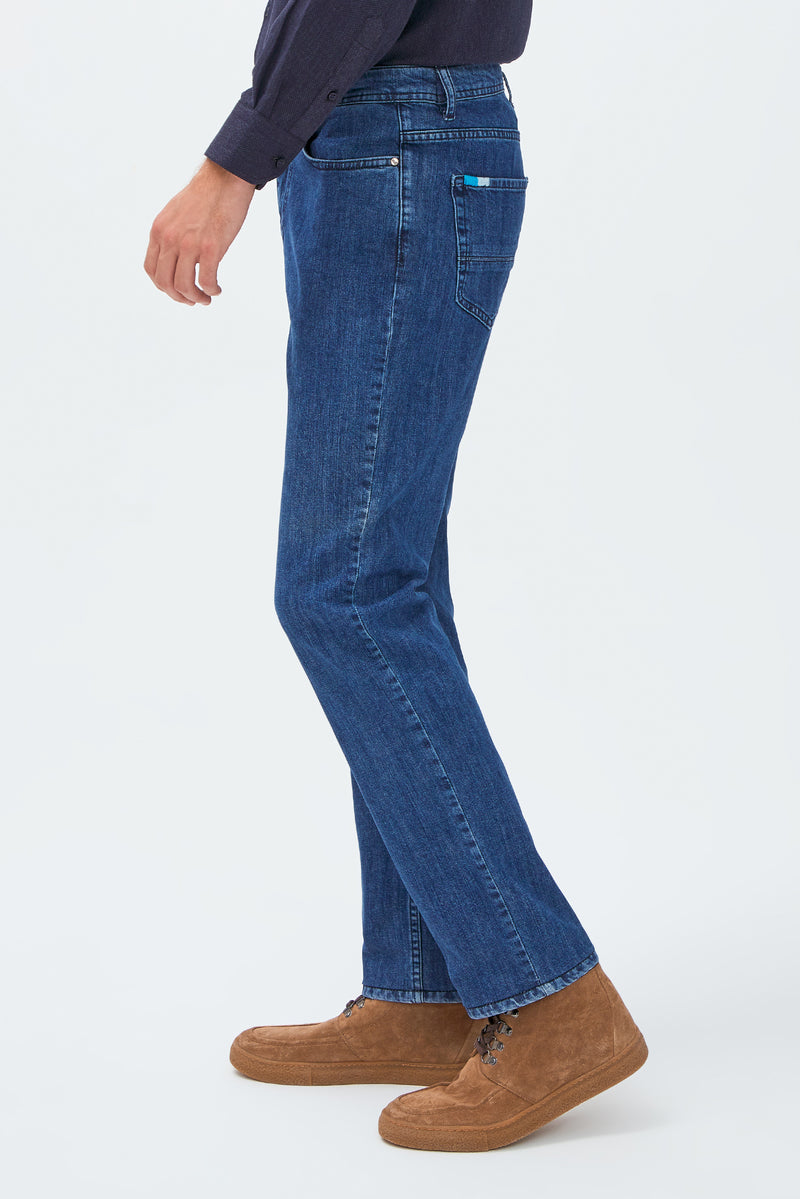 Açık Mavi Regular Fit Likralı Denim Pantolon