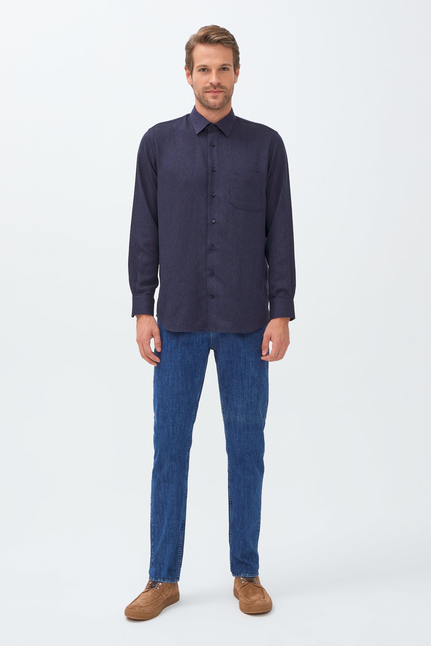 Açık Mavi Slim Fit Dar Kesim Likralı Denim Pantolon