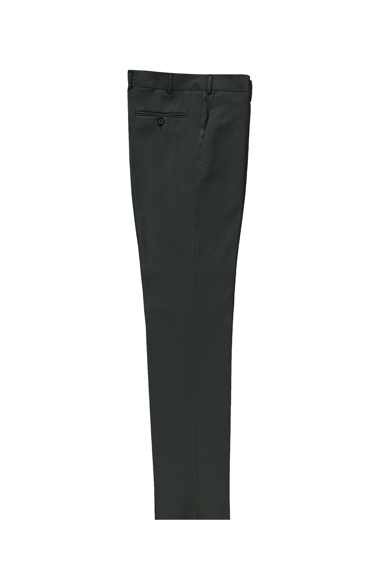 Koyu Füme Slim Fit Dar Kesim Yün Klasik Kumaş Pantolon