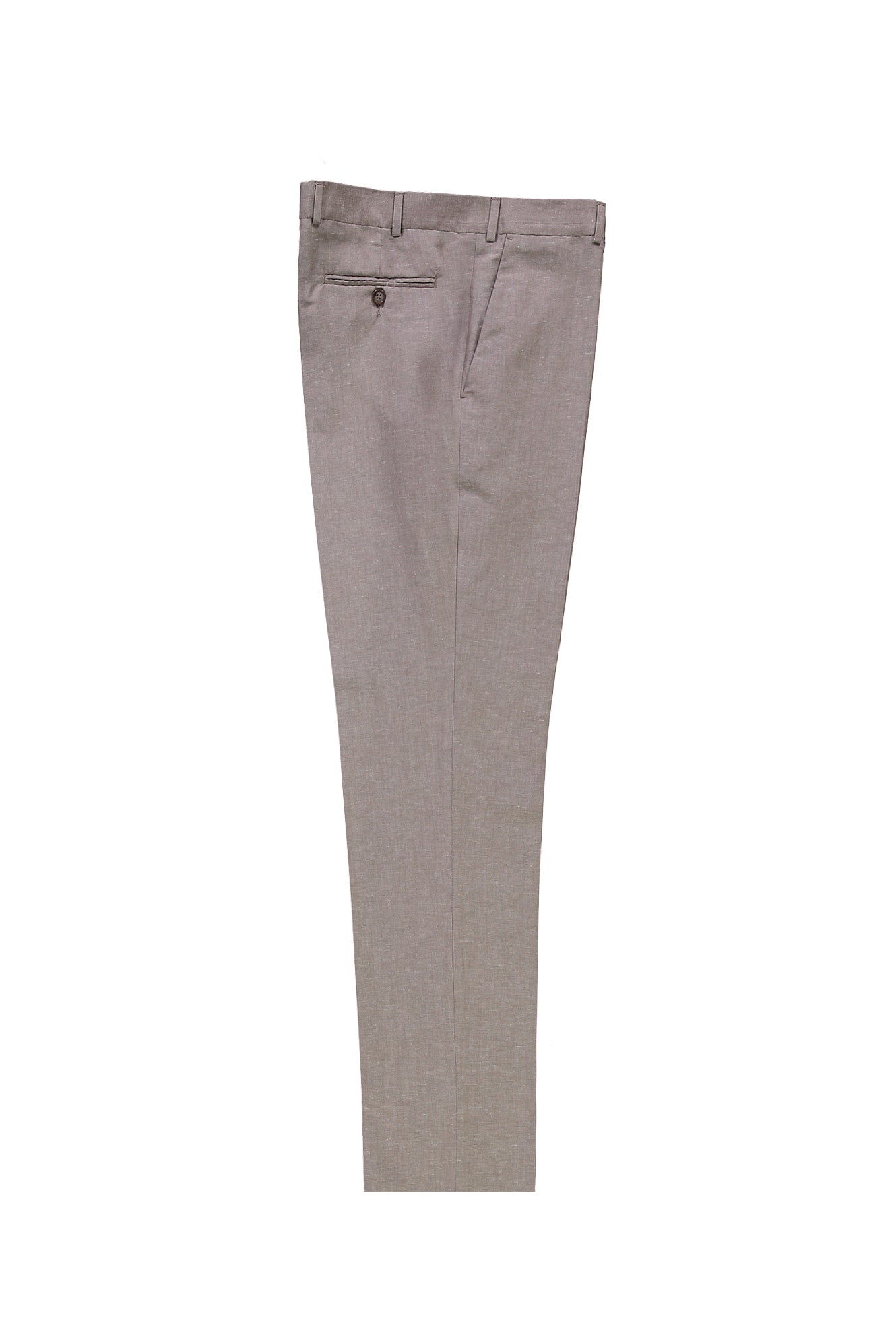 Açık Kahve  Relaxed Fit Rahat Kesim İtalyan Keten Klasik Kumaş Pantolon