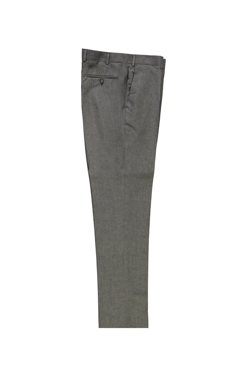 Koyu Yeşil Relaxed Fit Rahat Kesim İtalyan Keten Klasik Kumaş Pantolon