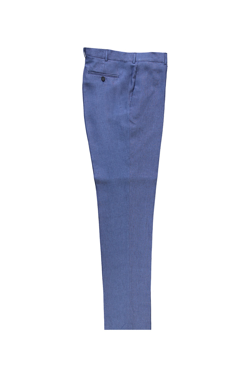 Aç?k Lacivert 4 Drop Relaxed Fit Rahat Kesim Klasik Keten Kuma? Pantolon-Abdullah Ki??l?