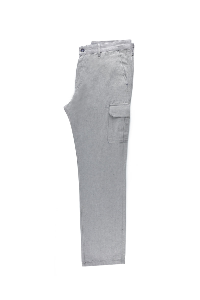 Açık Lacivert AK SRDM  KARGO CEPLİ KETEN PANT.