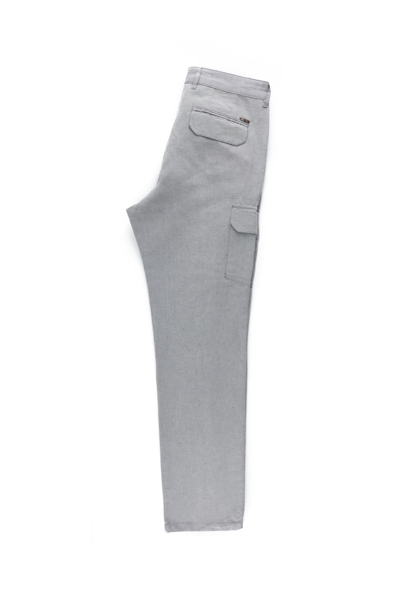 Aç?k Lacivert Regular Fit Standart Kesim AK SRDM  KARGO CEPL? KETEN PANT.-Abdullah Ki??l?