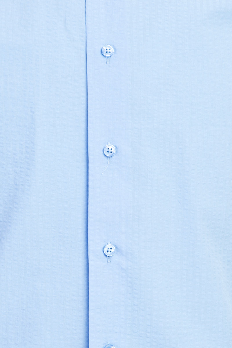 Açık Mavi Uzun Kol Regular Fit Hakim Yaka Pamuk Gömlek