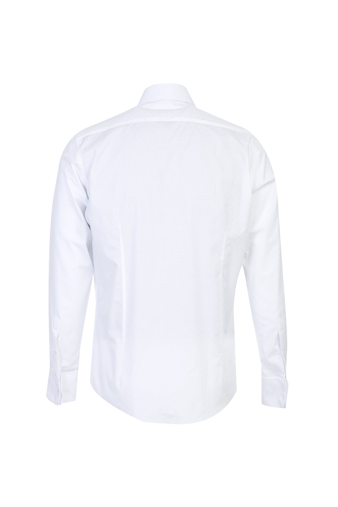 Beyaz Uzun Kol Manşetli Slim Fit Dar Kesim Pamuk Gömlek