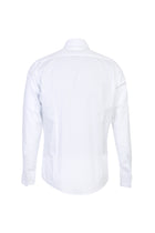 Beyaz Uzun Kol Manşetli Slim Fit Dar Kesim Pamuk Gömlek