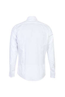 Beyaz Uzun Kol Manşetli Slim Fit Dar Kesim Pamuk Gömlek