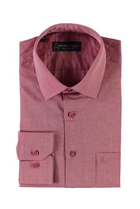 Koyu Kırmızı Uzun Kol Regular Fit Desenli Pamuk Gömlek