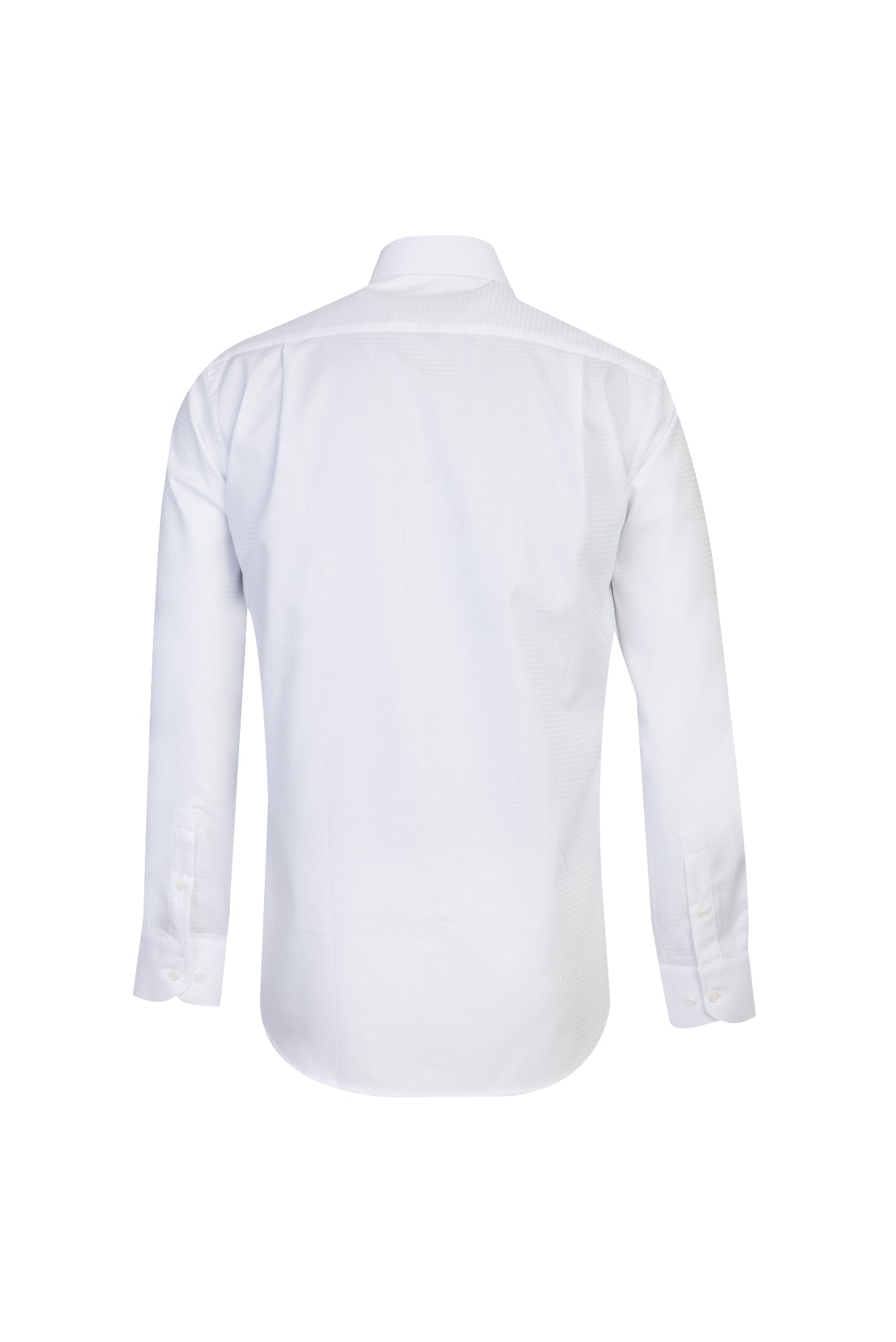 Beyaz Uzun Kol Non Iron Desenli Klasik Pamuk Gömlek