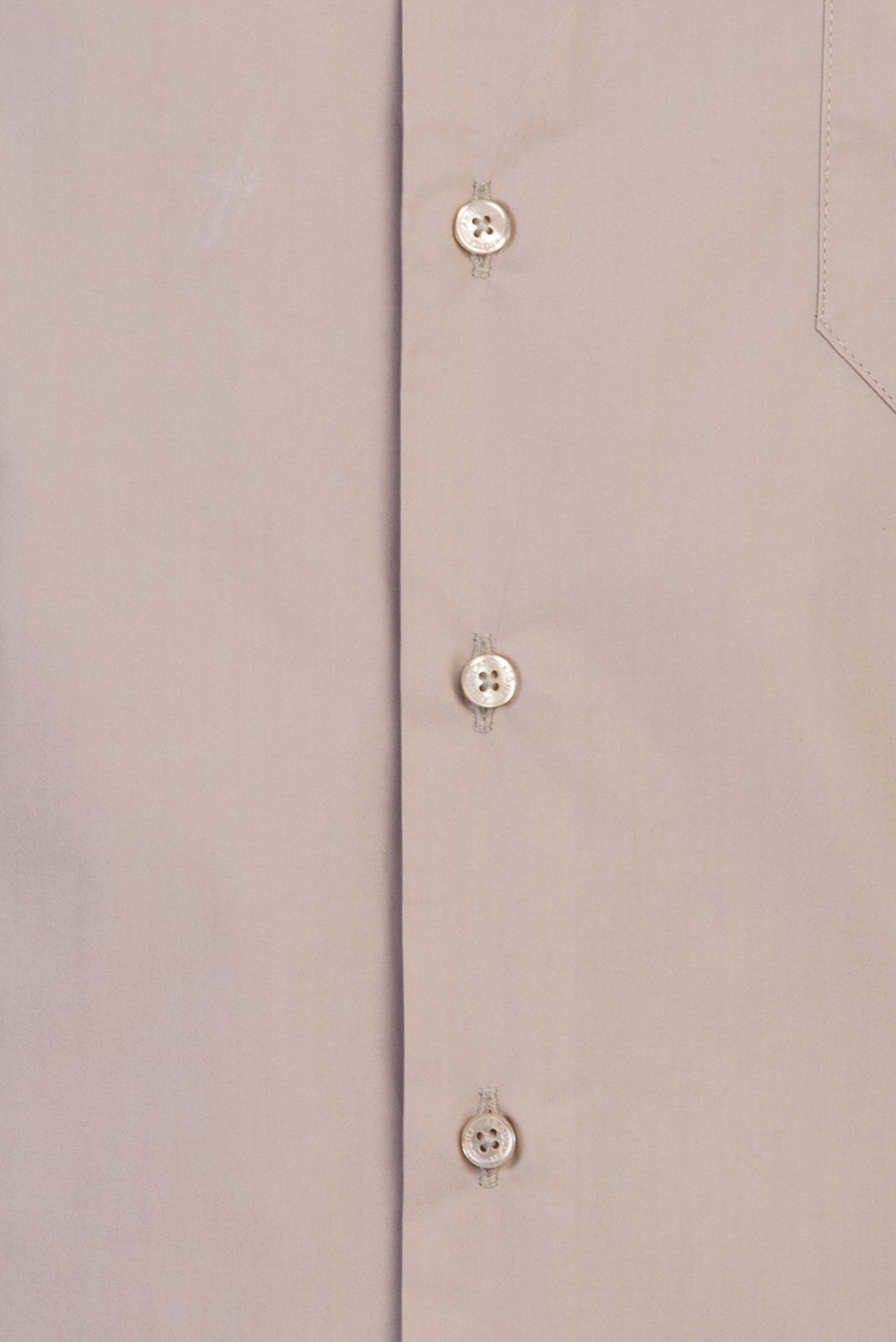 Açık Bej Uzun Kol Klasik Pamuk Gömlek