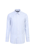 Beyaz Uzun Kol Regular Fit Çizgili Pamuk Gömlek