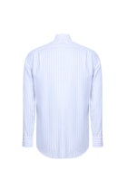 Beyaz Uzun Kol Regular Fit Çizgili Pamuk Gömlek