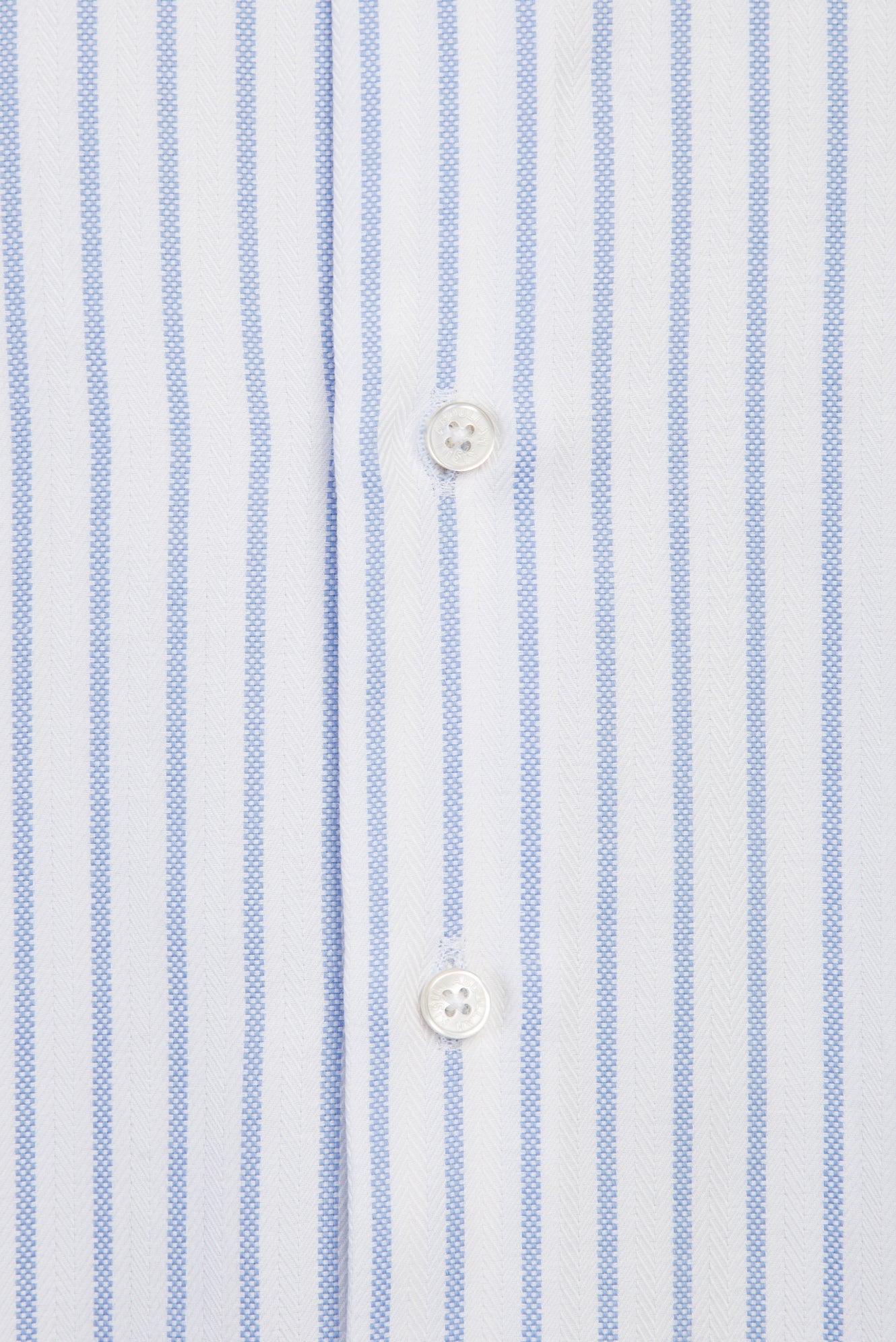 Beyaz Uzun Kol Regular Fit Çizgili Pamuk Gömlek
