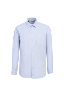 Mavi Uzun Kol Desenli Pamuk Gömlek