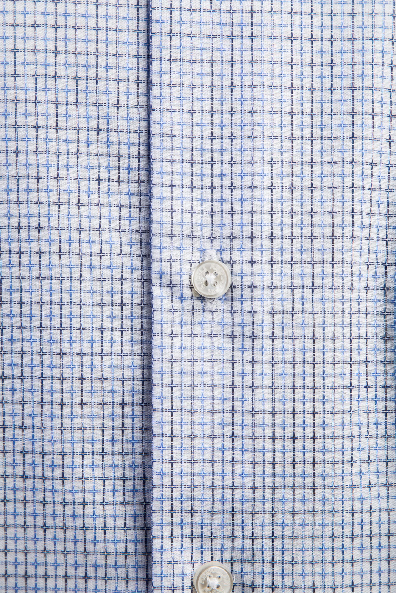 Mavi Uzun Kol Desenli Pamuk Gömlek