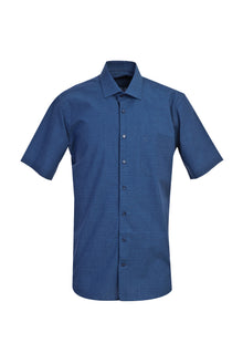 Koyu Mavi  Kısa Kol Regular Fit Pamuk Gömlek