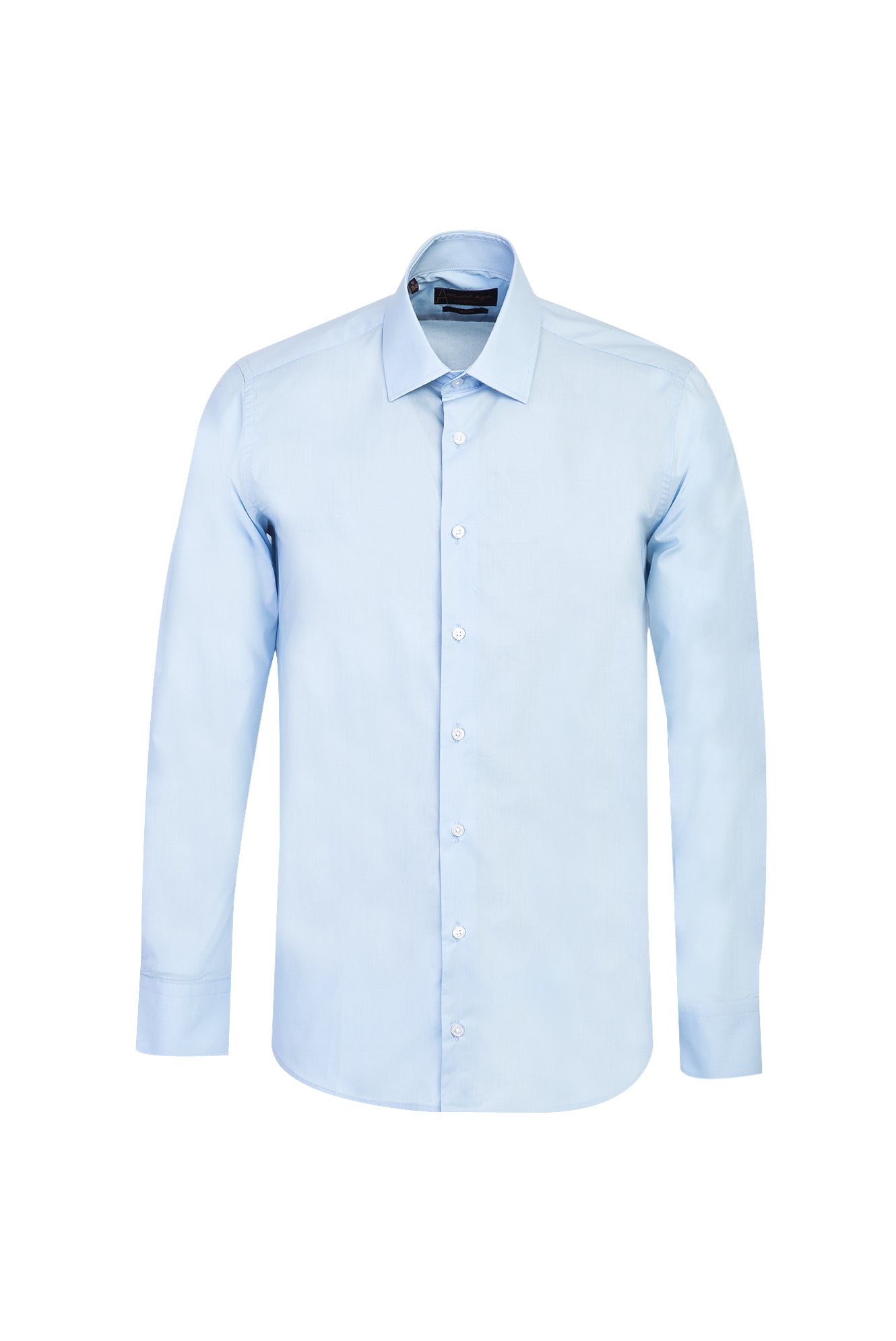 Açık Mavi Uzun Kol Slim Fit Dar Kesim Pamuk Gömlek