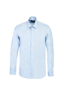 Açık Mavi Uzun Kol Slim Fit Dar Kesim Pamuk Gömlek