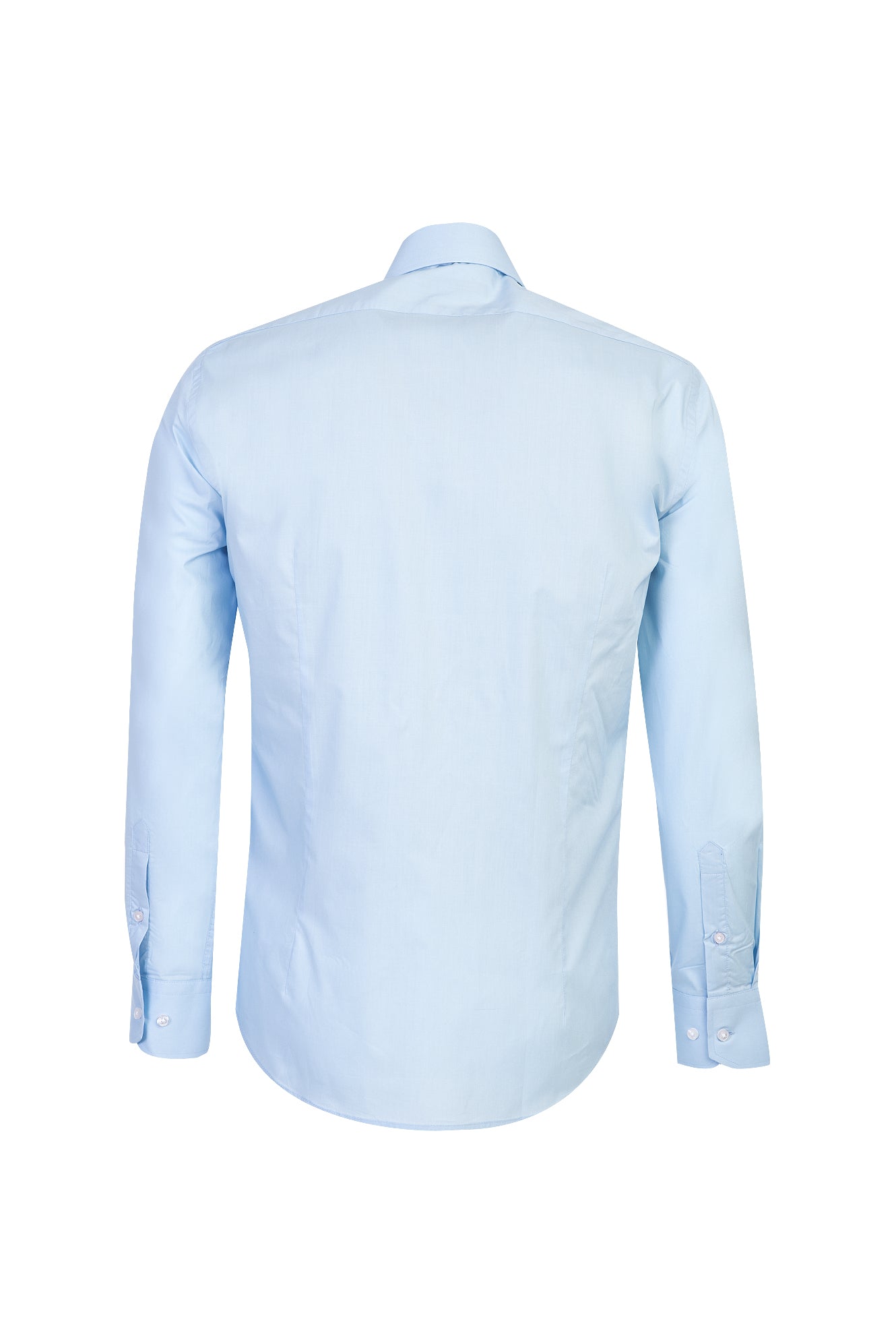 Açık Mavi Uzun Kol Slim Fit Dar Kesim Pamuk Gömlek