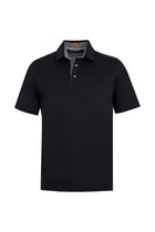 Siyah Polo Yaka Regular Fit Merserize Pamuk T-shirt