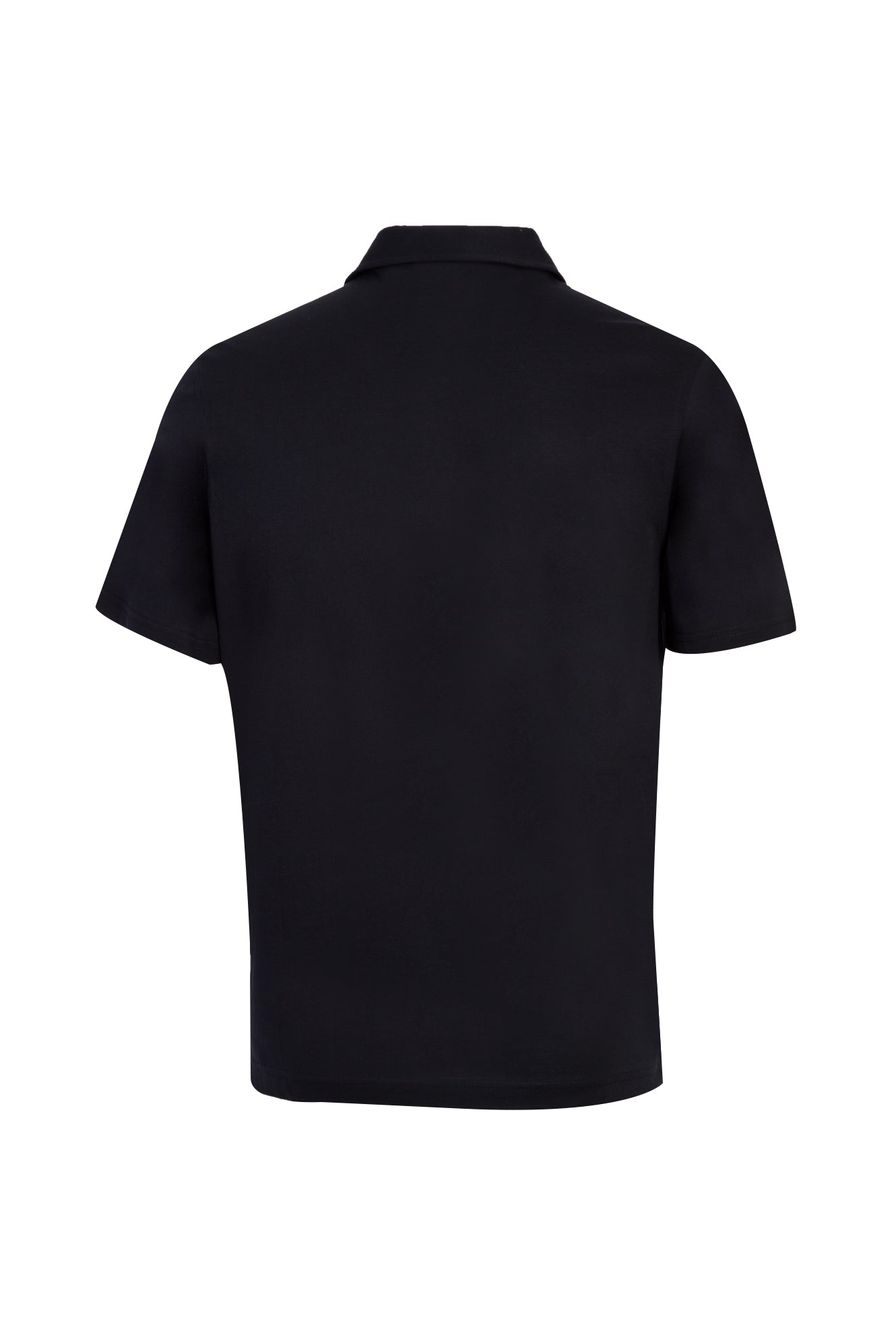 Siyah Polo Yaka Regular Fit Merserize Pamuk T-shirt