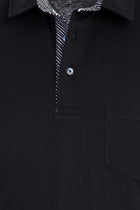 Siyah Polo Yaka Regular Fit Merserize Pamuk T-shirt