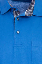 Kobalt Mavi Polo Yaka Regular Fit Merserize Pamuk T-shirt