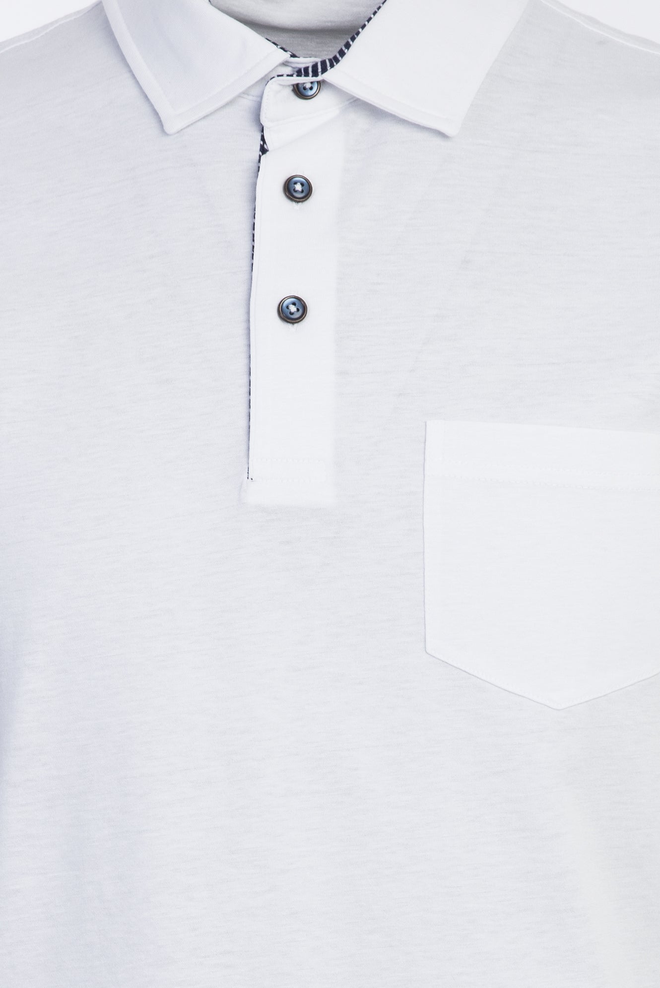Beyaz Polo Yaka Regular Fit Merserize Pamuk T-shirt