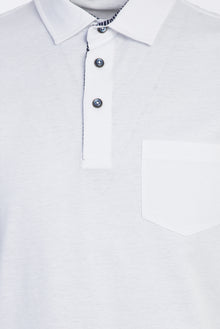 Beyaz Polo Yaka Regular Fit Merserize Pamuk T-shirt