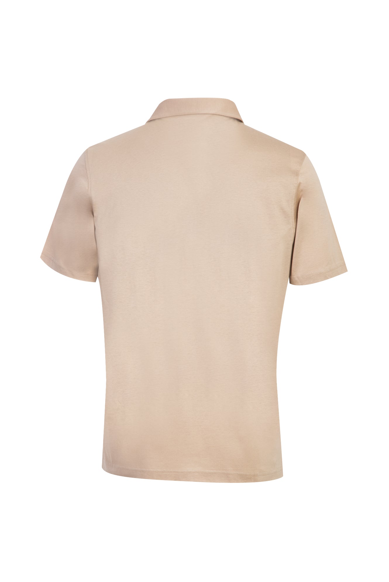 Açık Camel Polo Yaka Regular Fit Merserize Pamuk T-shirt