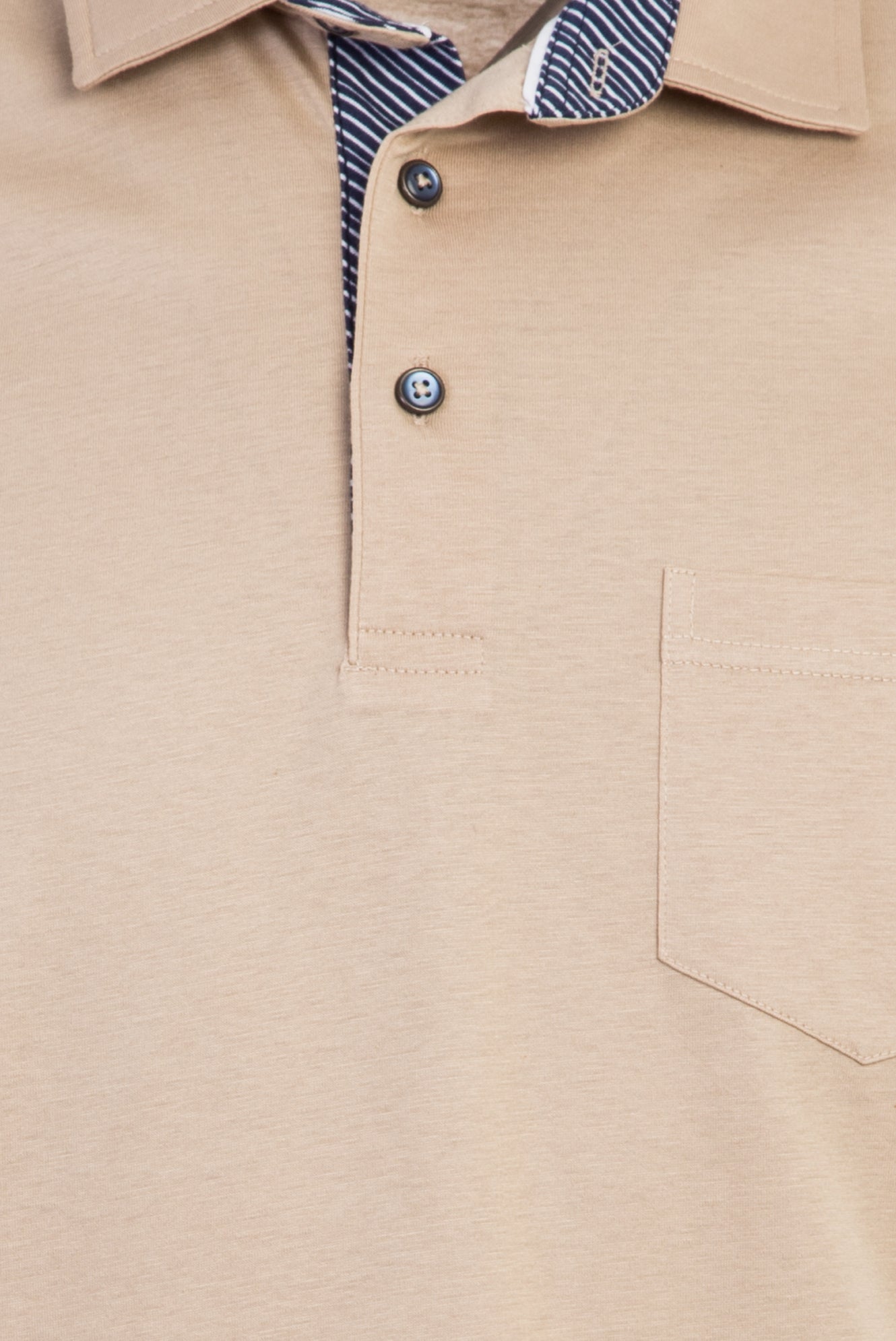 Açık Camel Polo Yaka Regular Fit Merserize Pamuk T-shirt