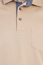 Açık Camel Polo Yaka Regular Fit Merserize Pamuk T-shirt