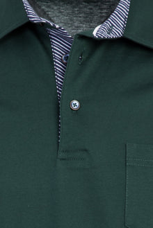 Zümrüt Yeşili Polo Yaka Regular Fit Merserize Pamuk T-shirt